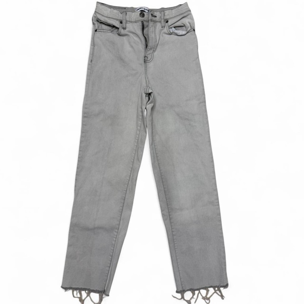 DKNY Women's Gray High-Rise Straight Jeans